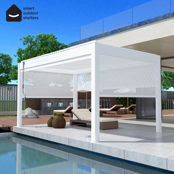 Motorized Smart Pergola - Aluminum Adjustable Louver Roof for Villa Garden Patio，Waterproof Motorized Pergola for Outdoor Living Spaces - Image 3