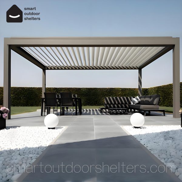 100% Waterproof Pergola Leisure Garden Motorized Louvered Roof Aluminium Gazebo Outdoor Aluminum Pergola Parts - Image 3