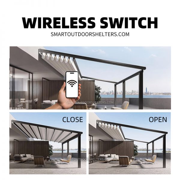 Smart Motorized Canopy System Remote-Controlled Sun & Rain Shelter for Verandas - Image 3
