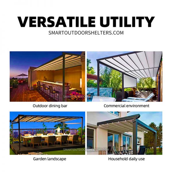 Smart Motorized Canopy System Remote-Controlled Sun & Rain Shelter for Verandas - Image 8