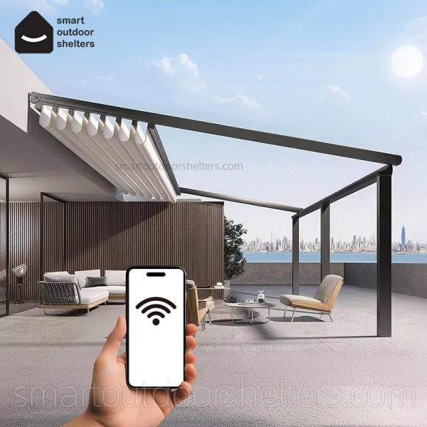 Smart Motorized Canopy System Remote-Controlled Sun & Rain Shelter for Verandas - Image 2