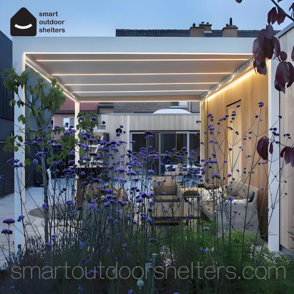 100% Waterproof Pergola Leisure Garden Motorized Louvered Roof Aluminium Gazebo Outdoor Aluminum Pergola Parts - Image 4