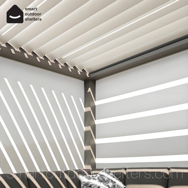 100% Waterproof Pergola Leisure Garden Motorized Louvered Roof Aluminium Gazebo Outdoor Aluminum Pergola Parts - Image 5