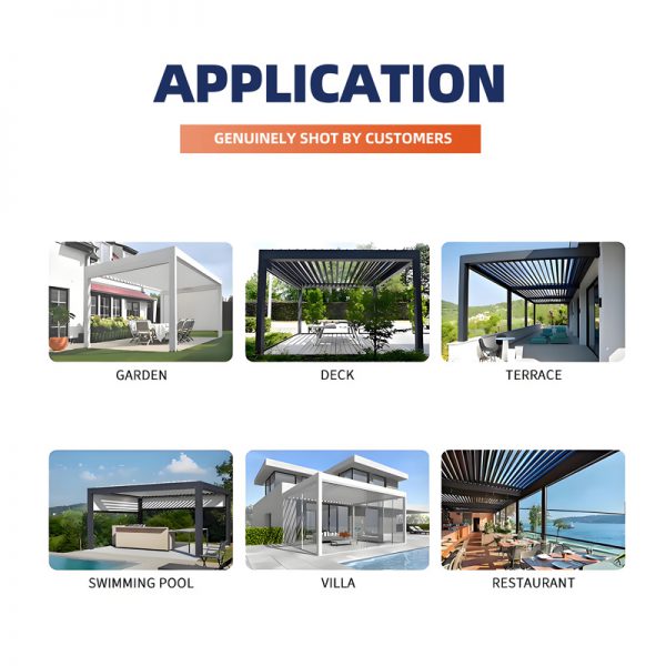 Motorized Smart Pergola - Aluminum Adjustable Louver Roof for Villa Garden Patio，Waterproof Motorized Pergola for Outdoor Living Spaces - Image 8
