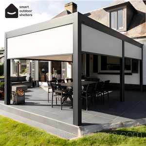 100% Waterproof Pergola Leisure Garden Motorized Louvered Roof Aluminium Gazebo Outdoor Aluminum Pergola Parts
